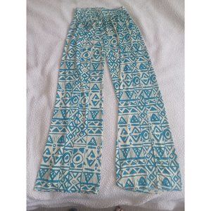 palazzo pants blue pattern